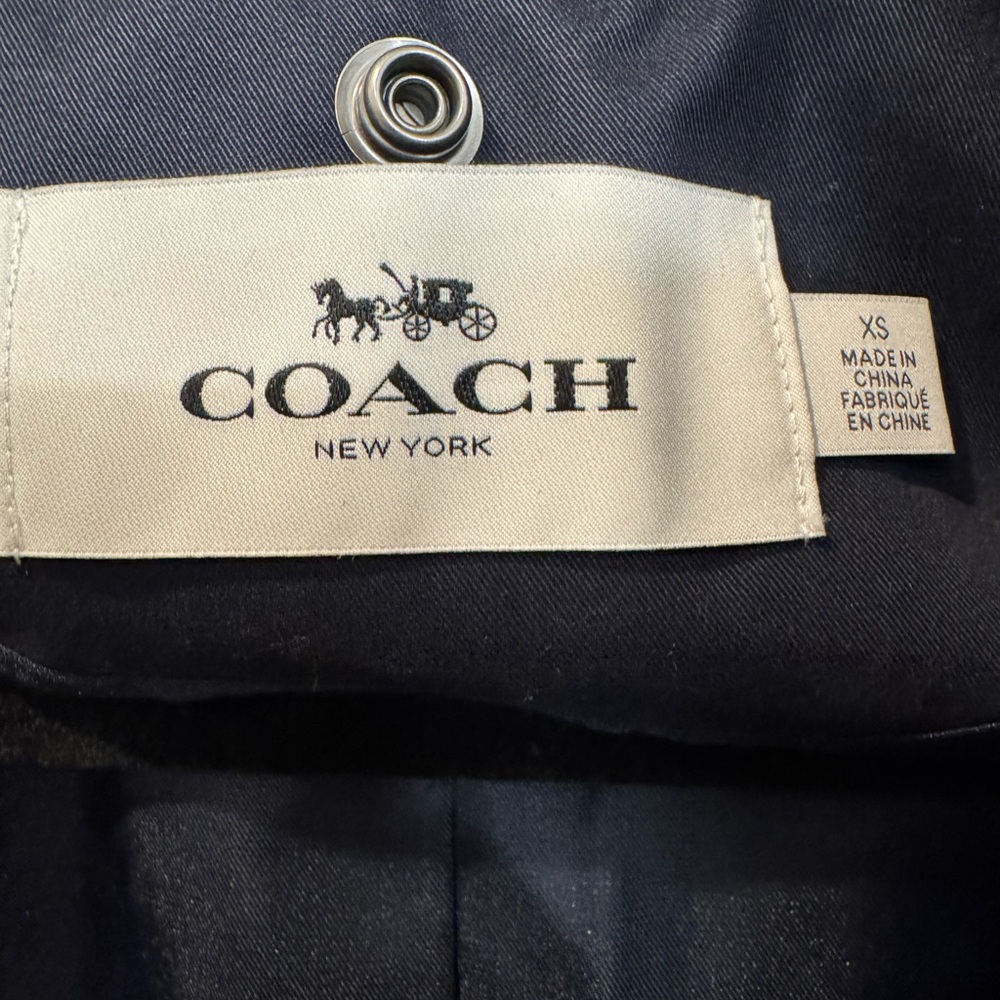 Coach Jacket Navy XS Removable Liner Hooded  NWOT - Picture 3 of 12